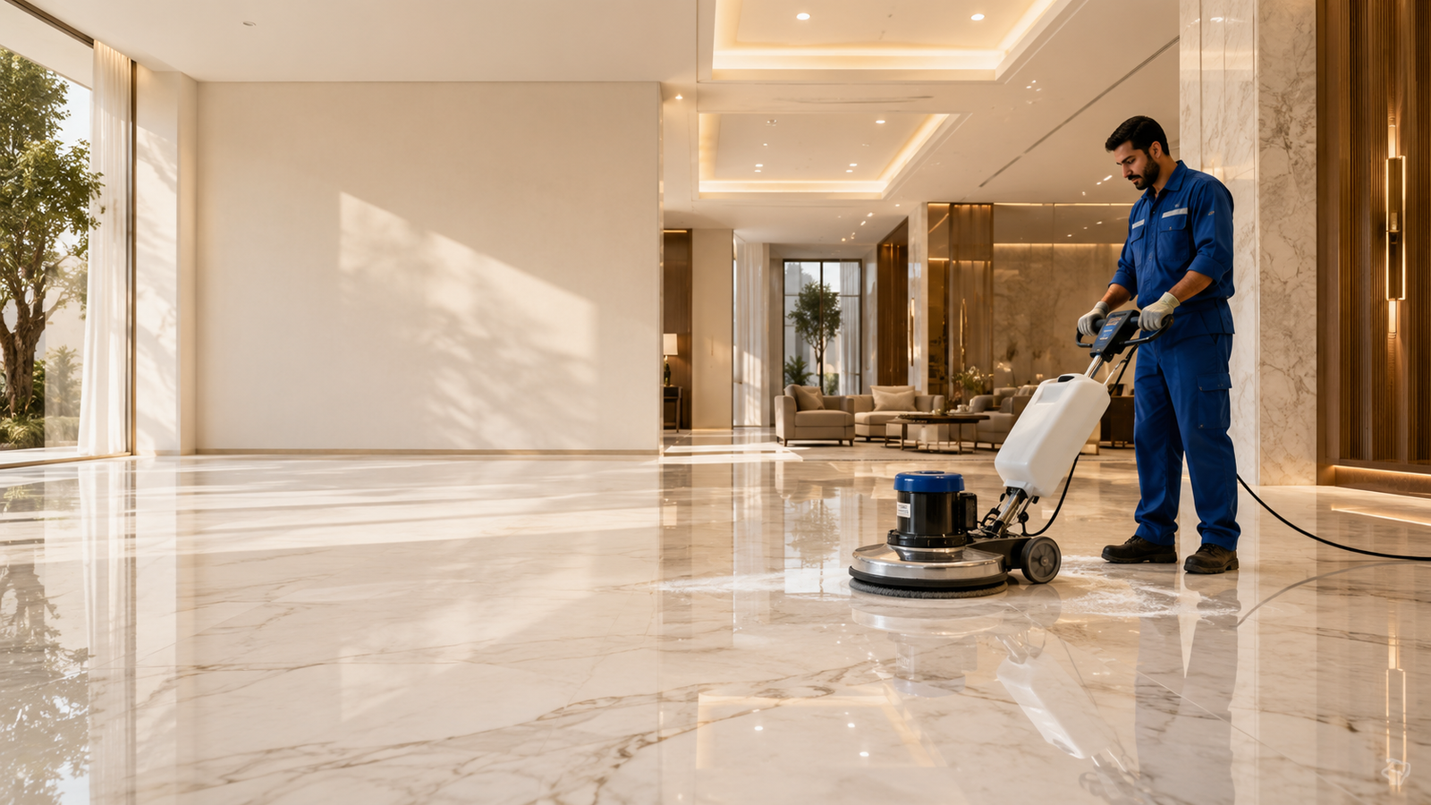 شركة المجاهد لجلي البلاط وتلميع الرخام في حي الوزارات الرياض
